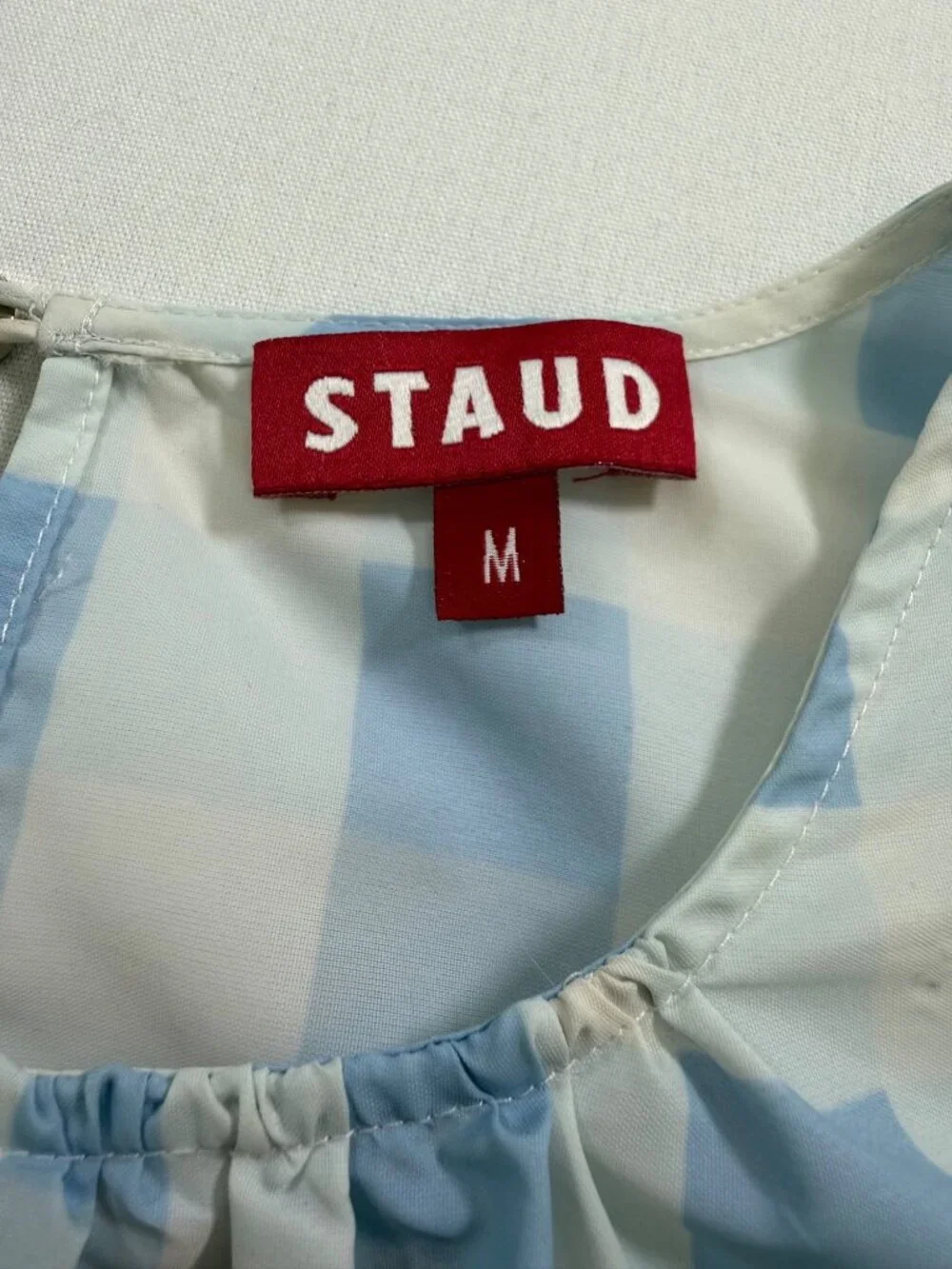 Staud Laurence Top in Blue Ombre Gingham Size Medium